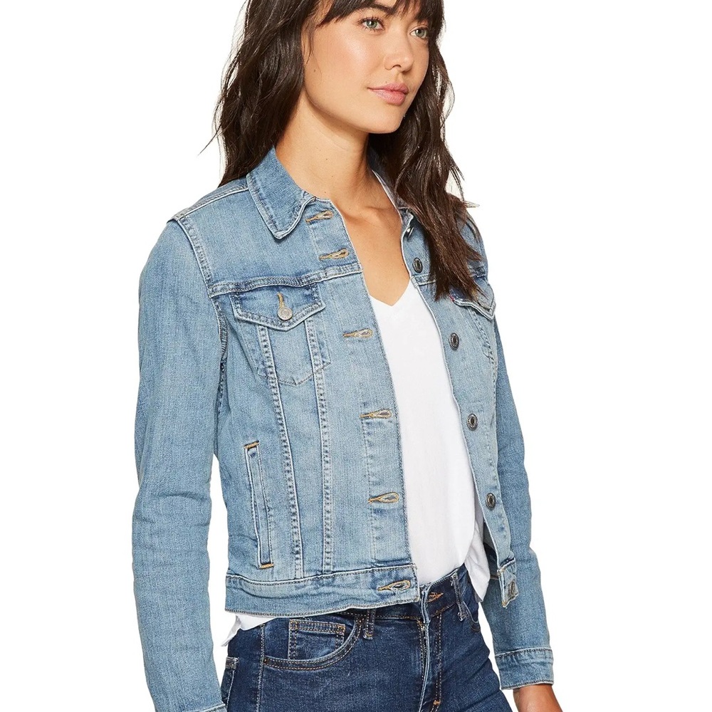 Levi's Women’s Jeanie Original Trucker Jean Jacket XS faded blue rigid cotton - Picture 5 of 11